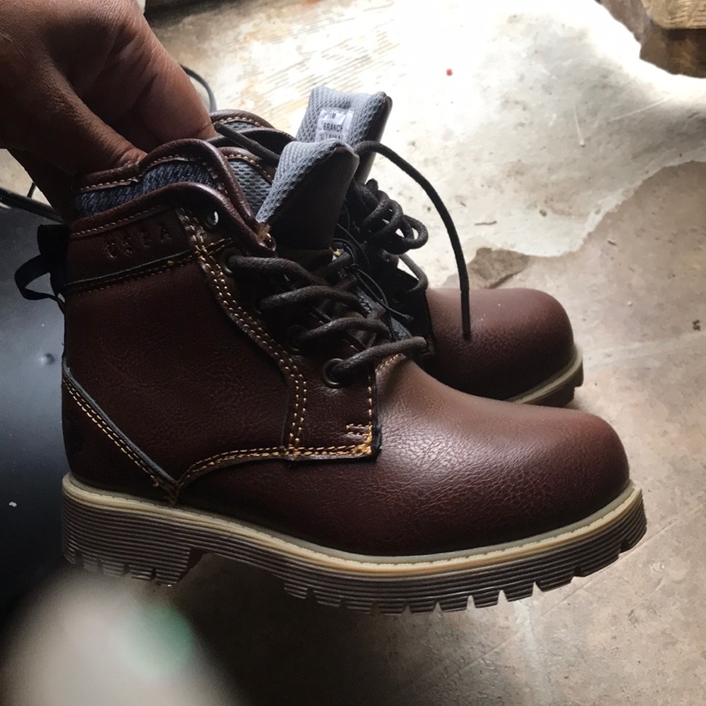 USPA Dark Brown Youth Kids Boots
